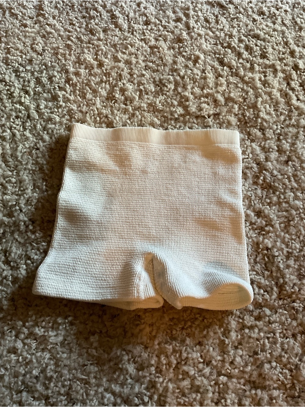 Free People Cream Ribbed Athletic Bike Shorts